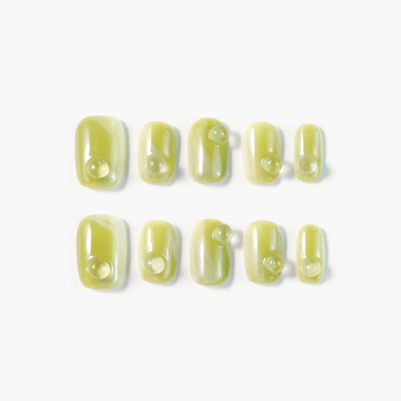 Emerald Dew Short Square Nails