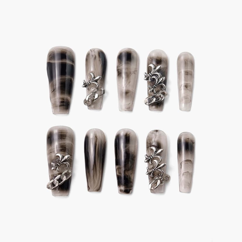 Ink Whisper Long Squoval Nails